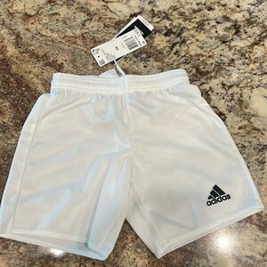 Adidas boys white Parma shorts. Size XS. New with tags.